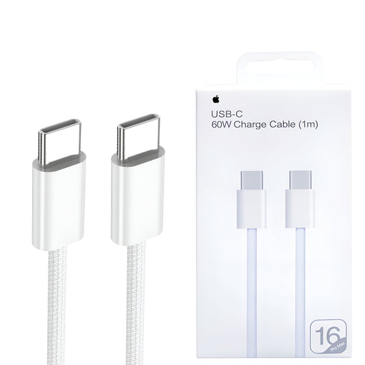 PHONE 16 PRO MAX 60W TYPE C TO C PD FAST CHARGING NYLON CABLE